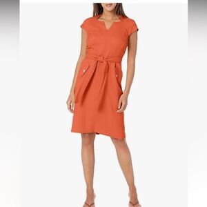 V neck Orange dress